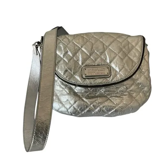 Marc by Marc Jacobs Silver Quilted Crossbody Bag - Picture 1 of 11